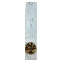 ZenN - White Marble w/ Tree of Life Acacia Wood Disc Ash Catcher