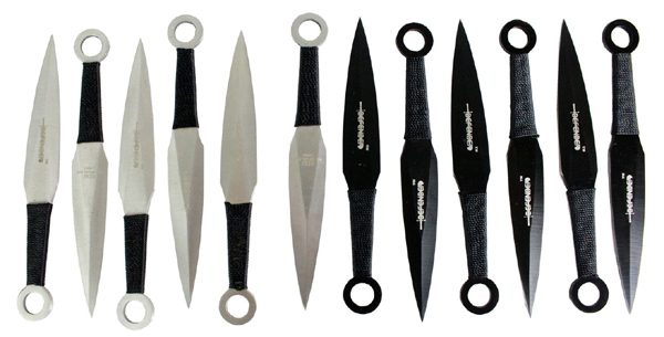 4" Black & Silver Throwing Knife Set