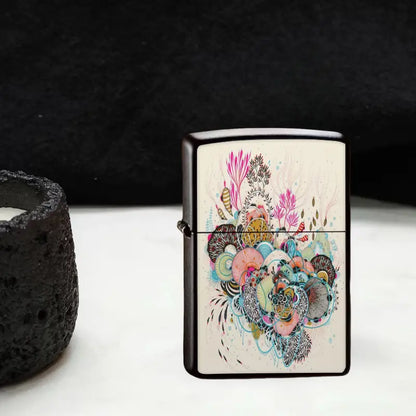 Artistic Floral Pattern Refillable Lighter Shell