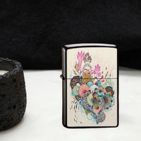 Artistic Floral Pattern Refillable Lighter Shell