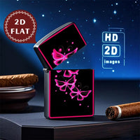 2D Flat Pink Butterfly Pattern Retro Fashion Lighter Shell