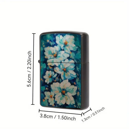 Floral Design Flip-Top Lighter Case