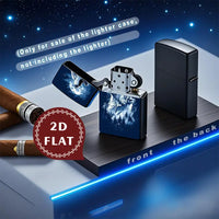 2D Flat Wolf Howling Retro Fashion Lighter Shell