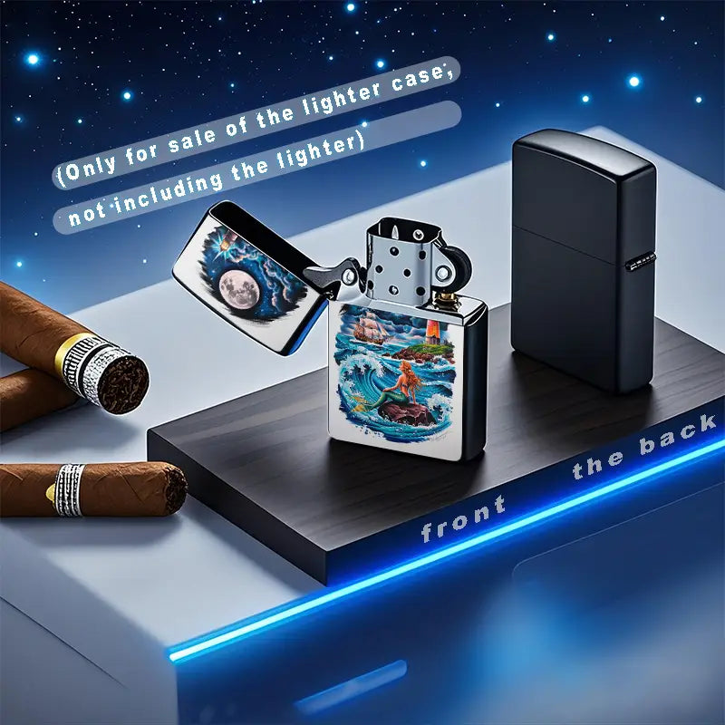 2D Retro Mermaid Moonlit Sea Lighter Shell - Canvape.com