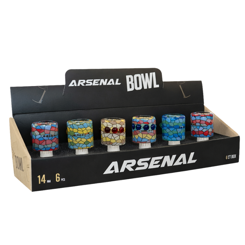 Arsenal - 14mm Mosaic Pattern Glass Bowl