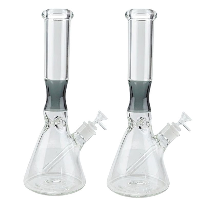 14″ 7mm Beaker Bong w/ Coloured Neck