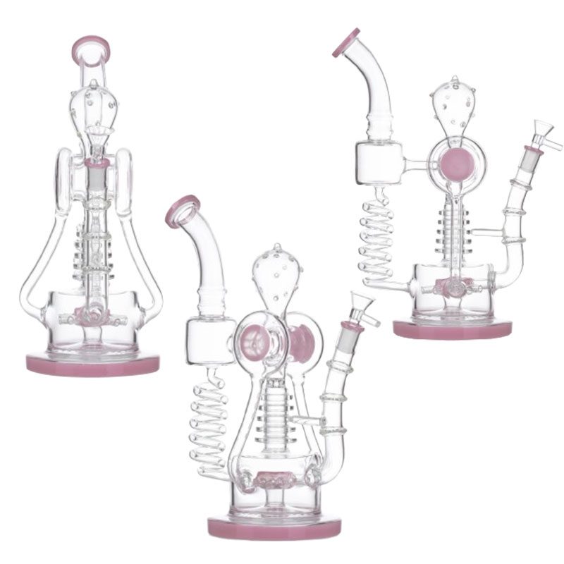 13″ Double Hopper Recycler Glass Bong