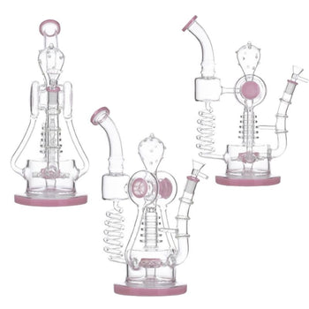 13″ Double Hopper Recycler Glass Bong