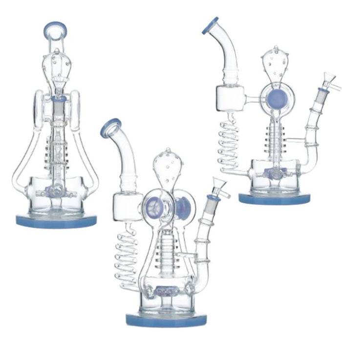 13″ Double Hopper Recycler Glass Bong