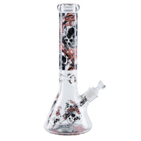 14″ 7mm Skull Pink Ribbon Design Exclusive License Glass Bong