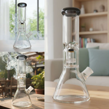 Xtreme - 16″ 7mm Classic Beaker Bong w/  Colour Top