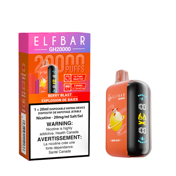 ELF Bar Vape jetable rechargeable GH20000 Puff Elfbar 20 ml
