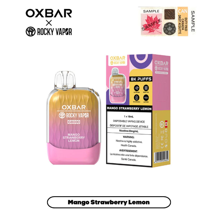 [CLEARANCE] OXBAR X Rocky Vapor G8000 Rechargeable Disposable Vape 18ml