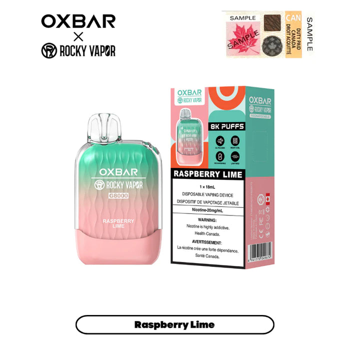 [CLEARANCE] OXBAR X Rocky Vapor G8000 Rechargeable Disposable Vape 18ml