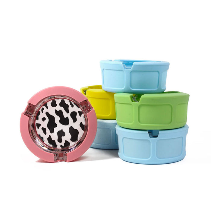 Cendrier en verre Giddy de 3 po avec couvercle en silicone