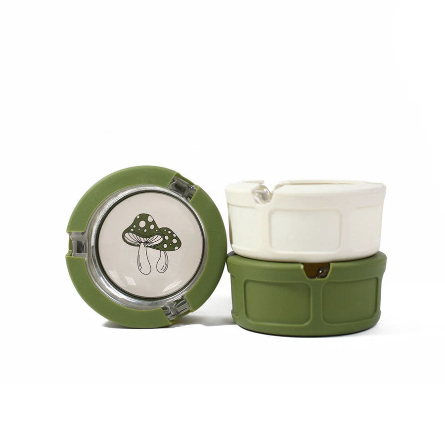 Cendrier en verre Giddy de 3 po avec couvercle en silicone