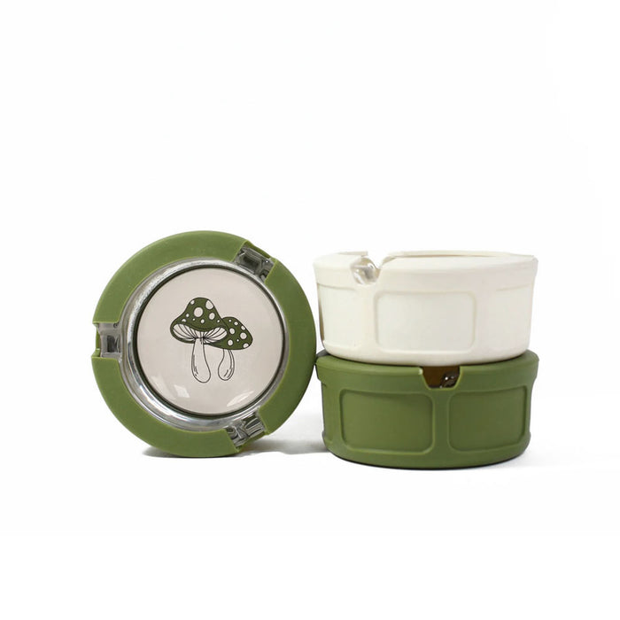 Cendrier en verre Giddy de 3 po avec couvercle en silicone