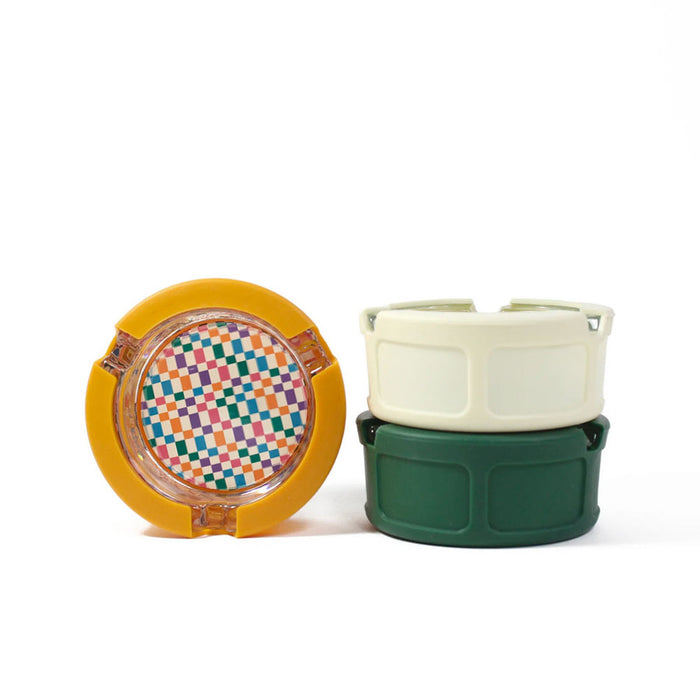 Cendrier en verre Giddy de 3 po avec couvercle en silicone