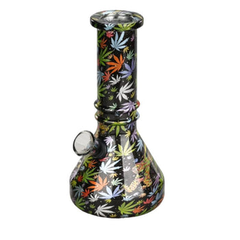 6” Kush  Leaf Vivid Vault Beaker Bong