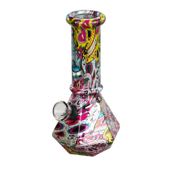 6” Graffiti Skull Prism Hex Bong Series