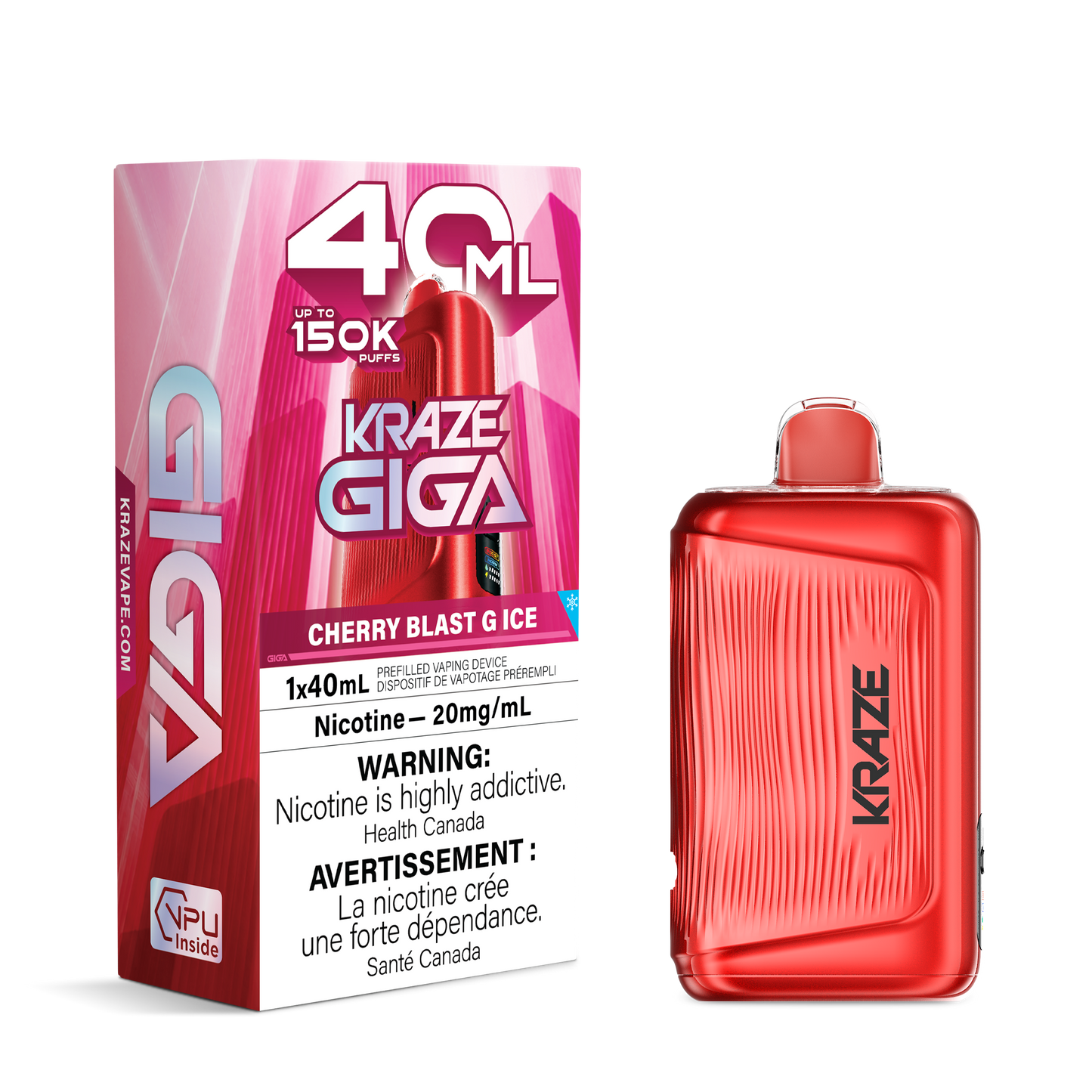 Kraze Giga Rechargeable Disposable Vape 40mL