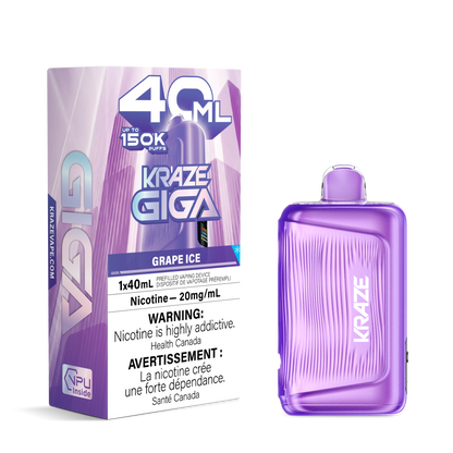 Kraze Giga Rechargeable Disposable Vape 40mL