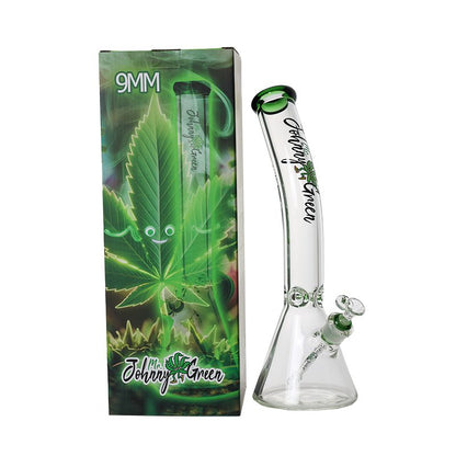 Johnny Green - 16″ 9mm Beaker Bent Neck w/ Grid Percolator Slide