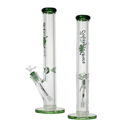 Johnny Green - 16″ 9mm Straight Tube w/ Grid Percolator Slide – Green