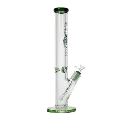 Johnny Green - 16″ 9mm Straight Tube w/ Grid Percolator Slide – Green