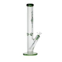 Johnny Green - 16″ 9mm Straight Tube w/ Grid Percolator Slide – Green