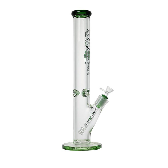 Johnny Green - 16″ 9mm Straight Tube w/ Grid Percolator Slide – Green
