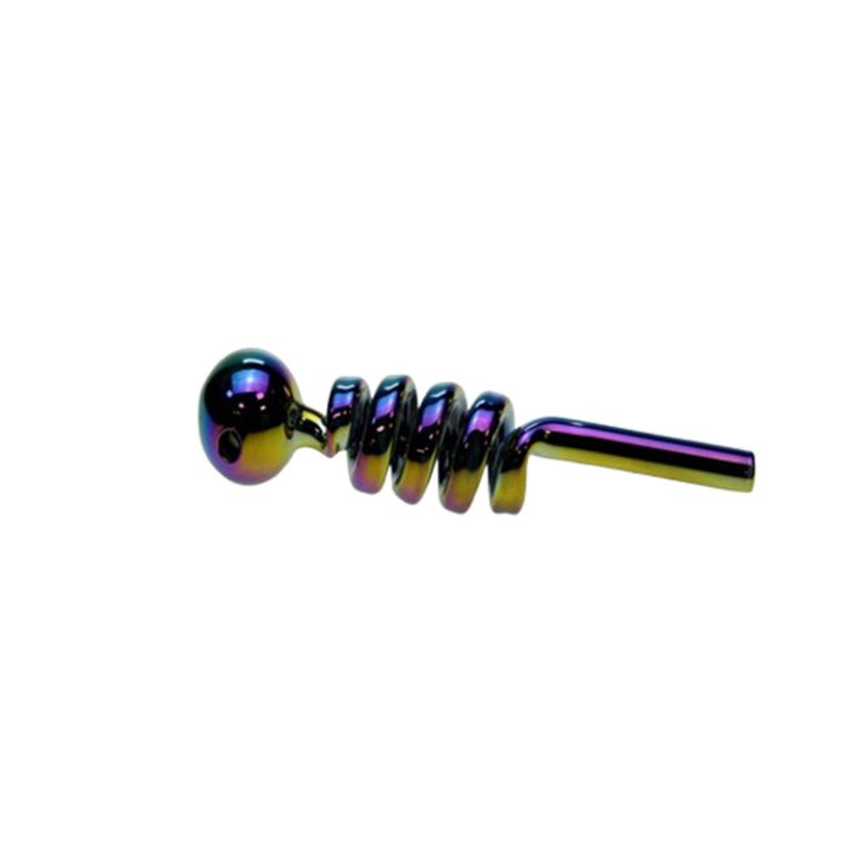 6″ Electroplated Scrawl Glass Bubble Pipe