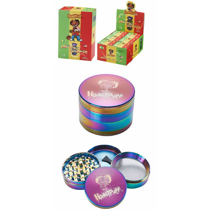 Honey Puff - 63mm 4-Pc Grinder - Rainbow