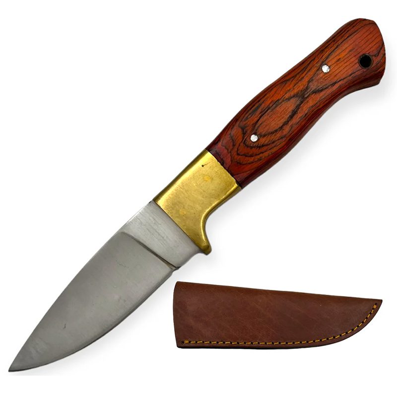 8" Red Wood Hunting Knife