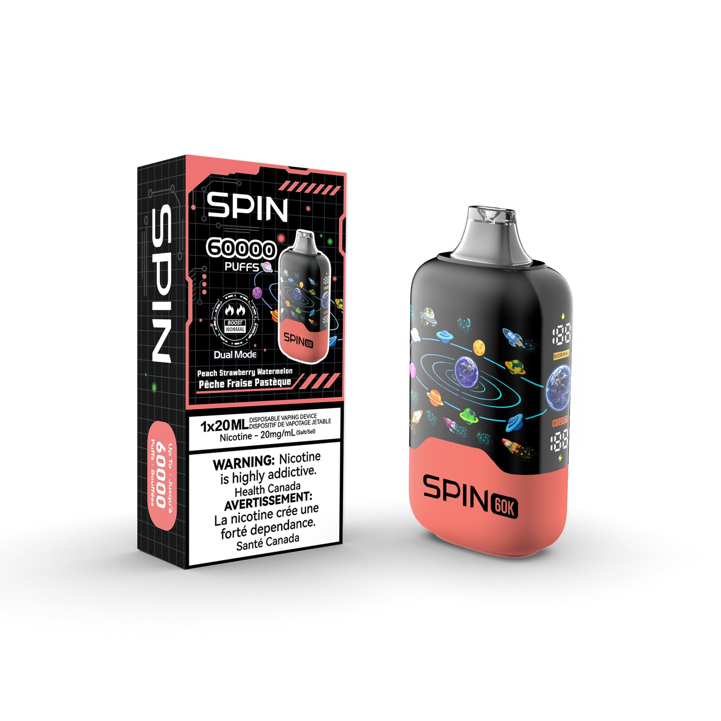 SPIN 60K Rechargeable Disposable Vape 20mL