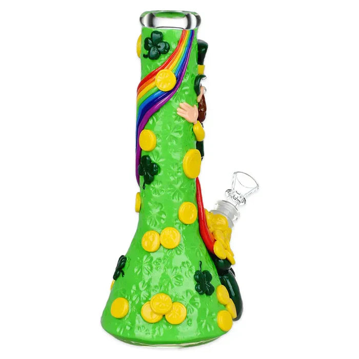 St. Patrick's Day - 10" Pot of Gold Glow in the Dark Beaker Water Pipe