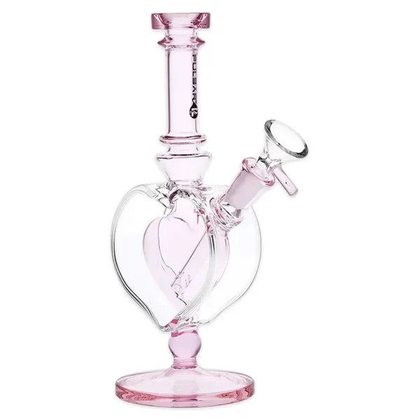 Pulsar - 9" Pink Heart Chalice Glass Water Pipe