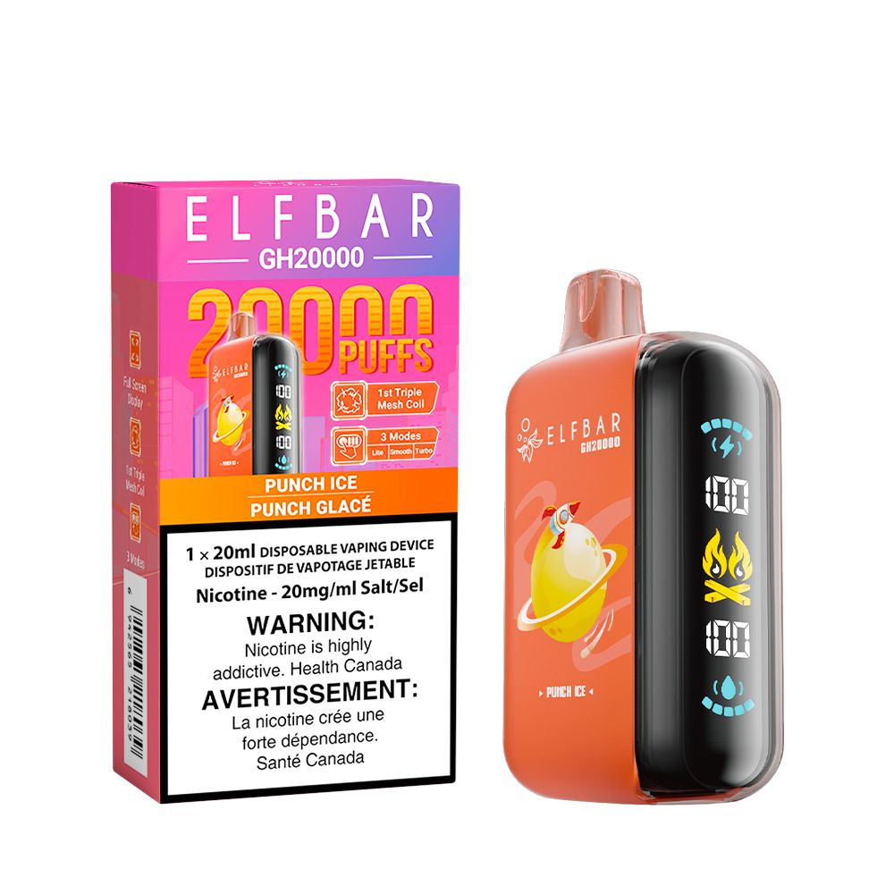 ELF Bar Vape jetable rechargeable GH20000 Puff Elfbar 20 ml