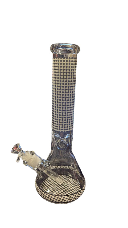 15" Grid Pattern Glow in the Dark Beaker Bong