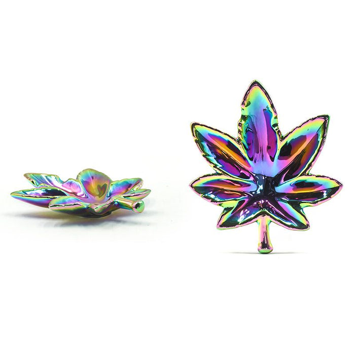 Ceramic Rainbow Leaf Design Ashtray