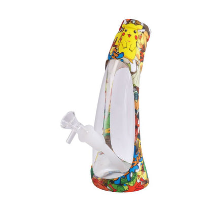 9" Silicone Printing Clear Bong