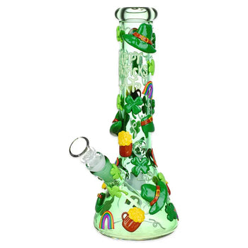 St. Patrick's Day - 10" Glow in the Dark Beaker Water Pipe