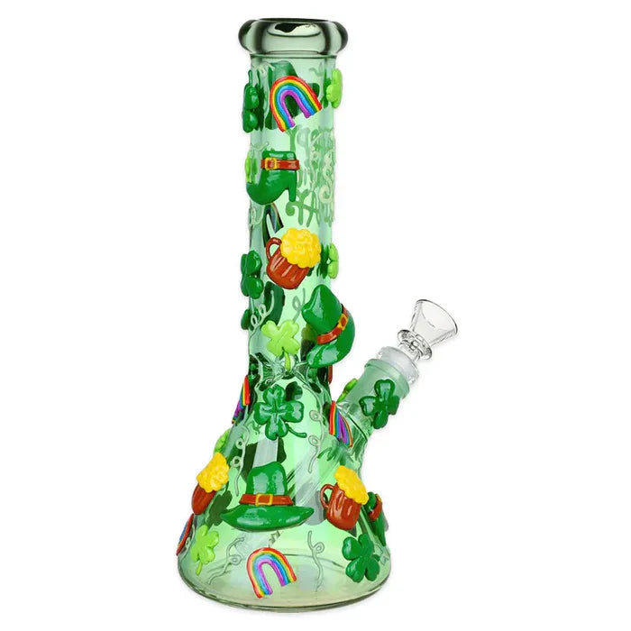 St. Patrick's Day - 10" Glow in the Dark Beaker Water Pipe