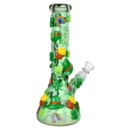 St. Patrick's Day - 10" Glow in the Dark Beaker Water Pipe