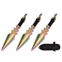 Iridescent Shadow Split Blade Throwing Knife