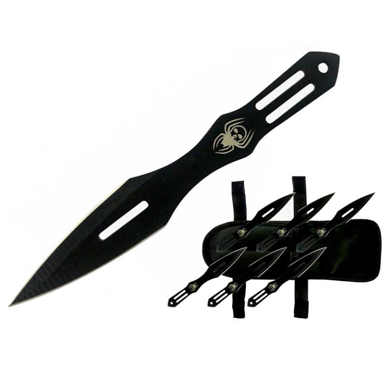 5.5″ Skull Spider Throwing Knife Set