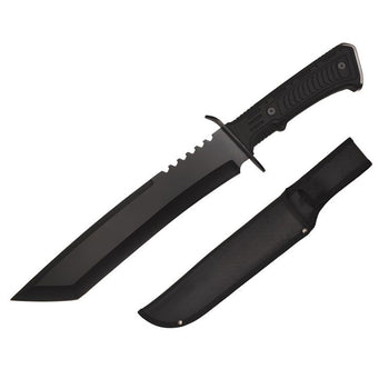 15″ Full Tang Rubber Grip Fighting Machete - Shadow Fang Edition