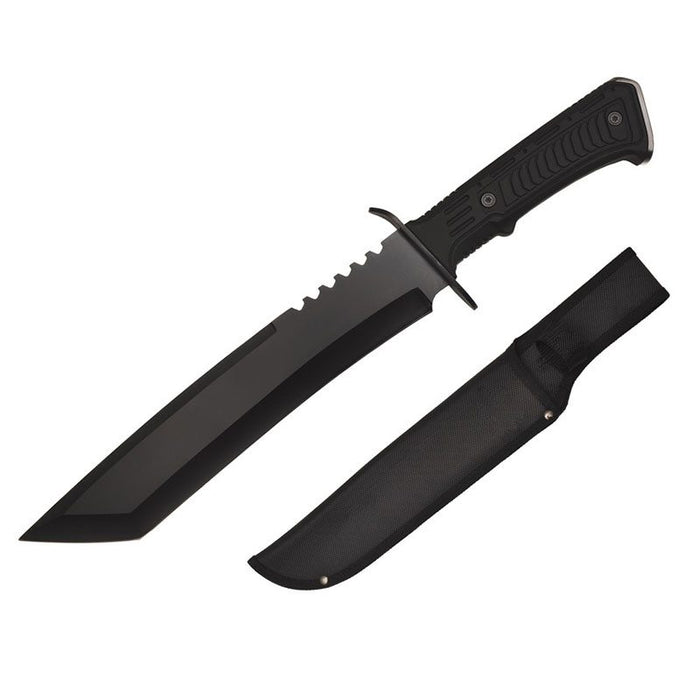 15″ Full Tang Rubber Grip Fighting Machete - Shadow Fang Edition