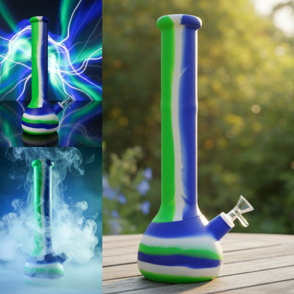 13.5" Round Bottom Silicone Water Pipe
