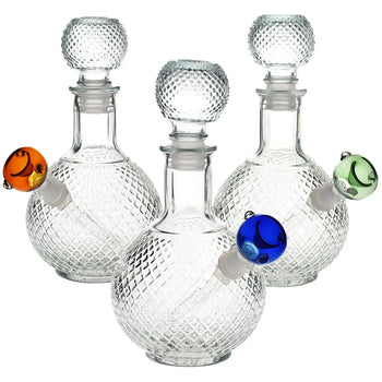 7.5" Vintage Decanter Style Glass Water Pipe w/ Cap